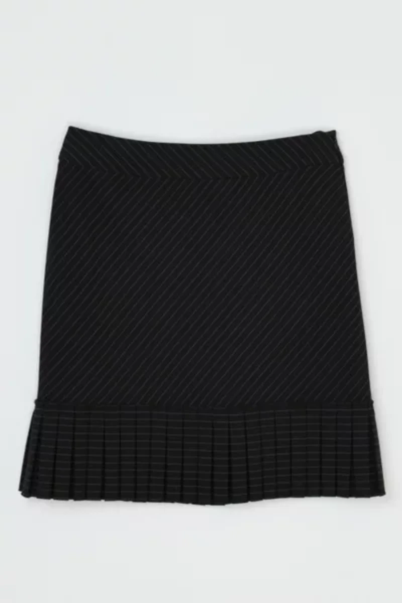 Vintage Y2k Black Pinstripe Pleated Mini Skirt