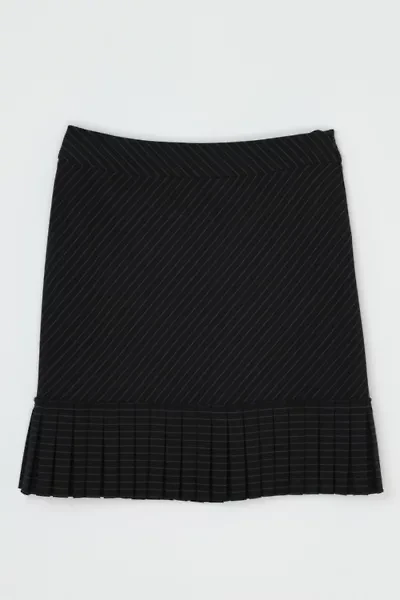 Vintage Y2k Black Pinstripe Pleated Mini Skirt