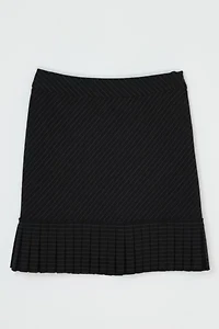 Vintage Y2k Black Pinstripe Pleated Mini Skirt