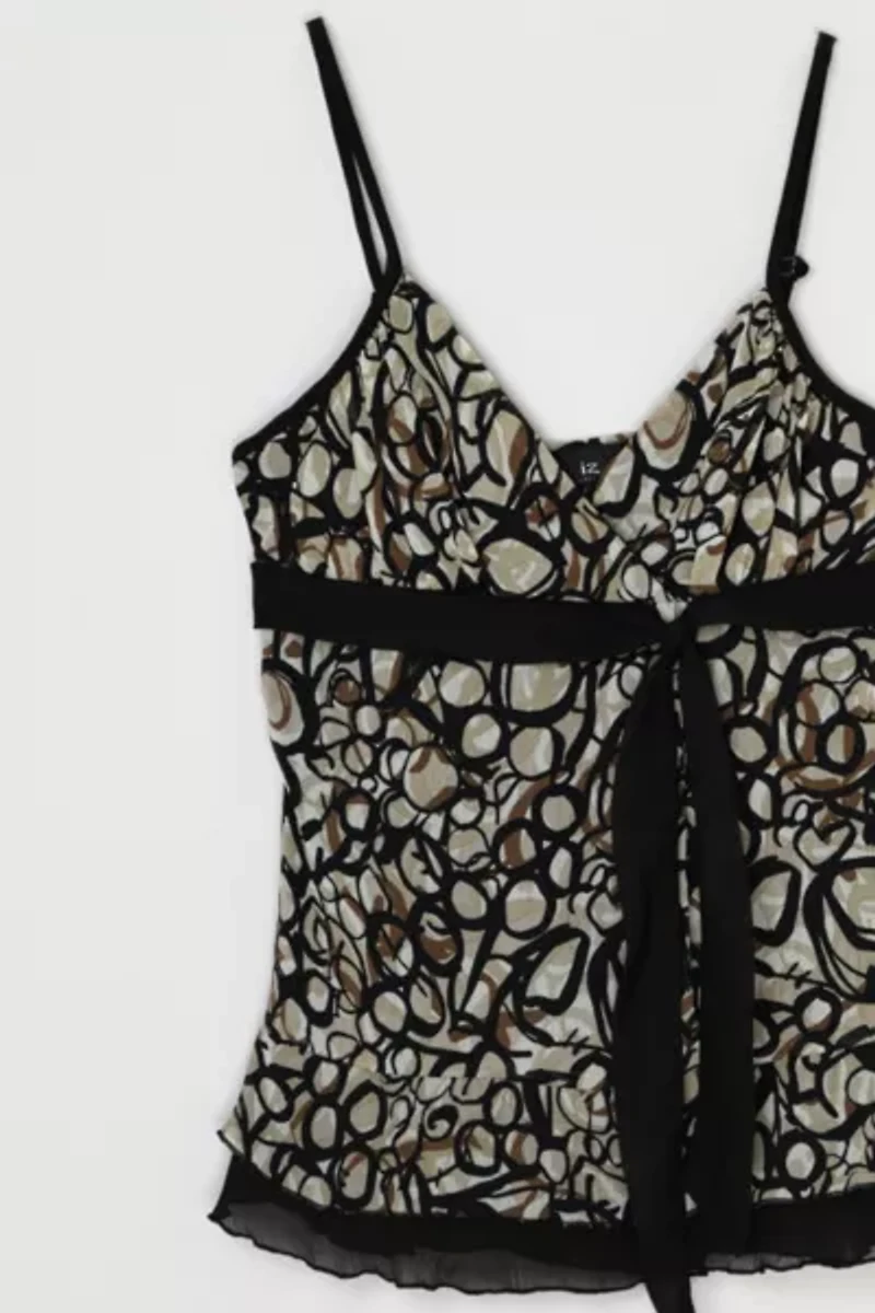Vintage Y2k Taupe & Black Printed Top