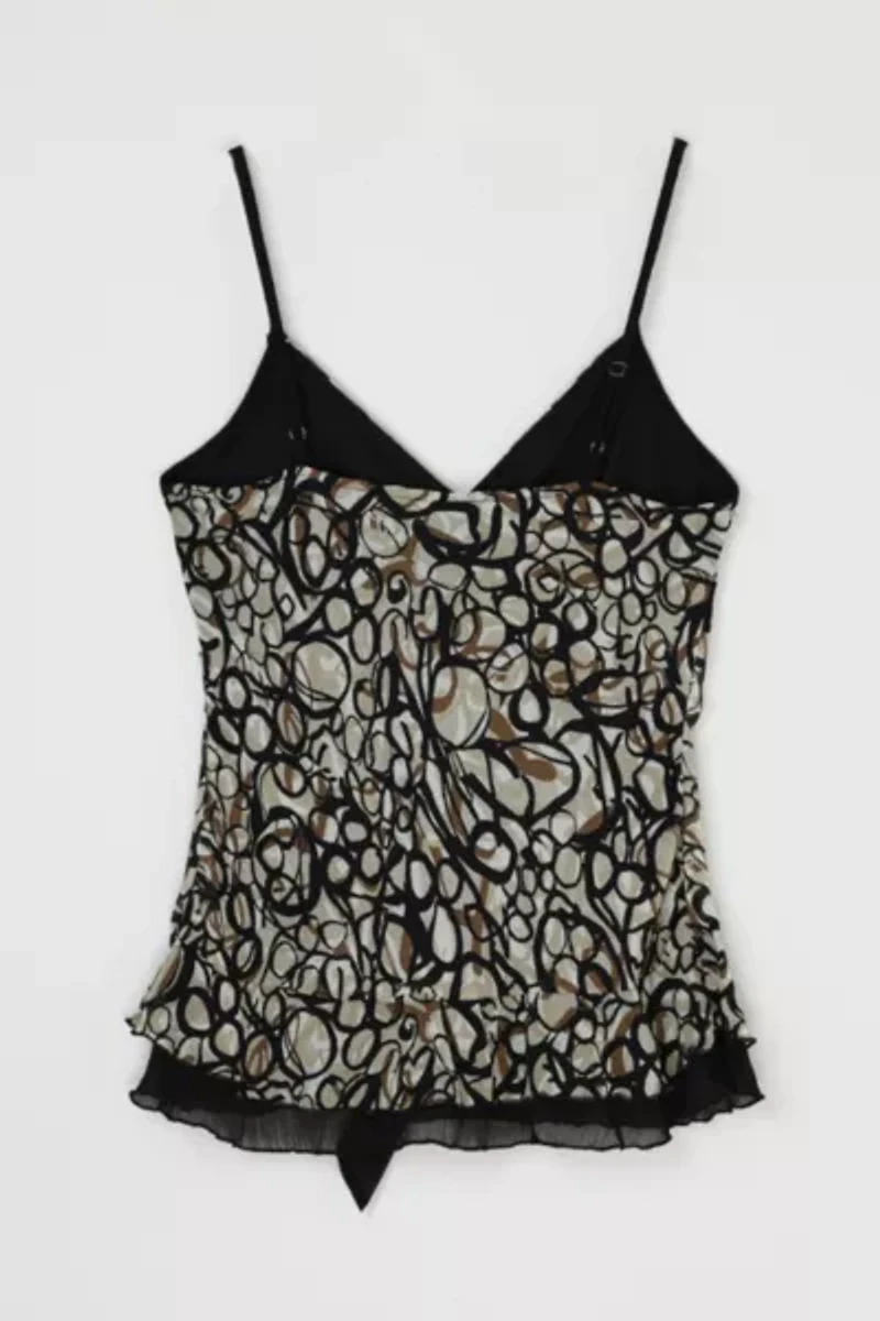 Vintage Y2k Taupe & Black Printed Top