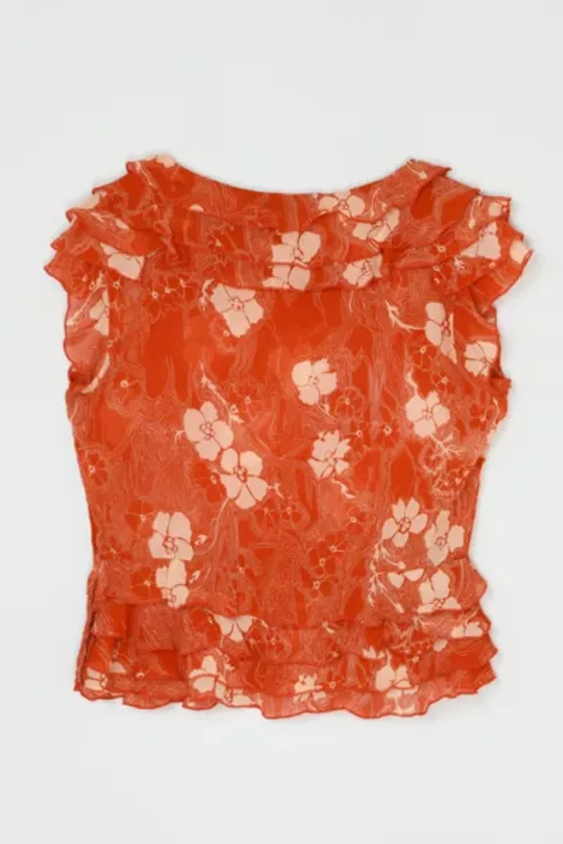 Vintage Y2k Marc Jacobs Ruffled Silk Top