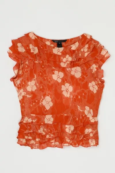 Vintage Y2k Marc Jacobs Ruffled Silk Top