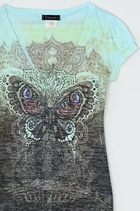 Vintage Y2k Butterfly Printed Top