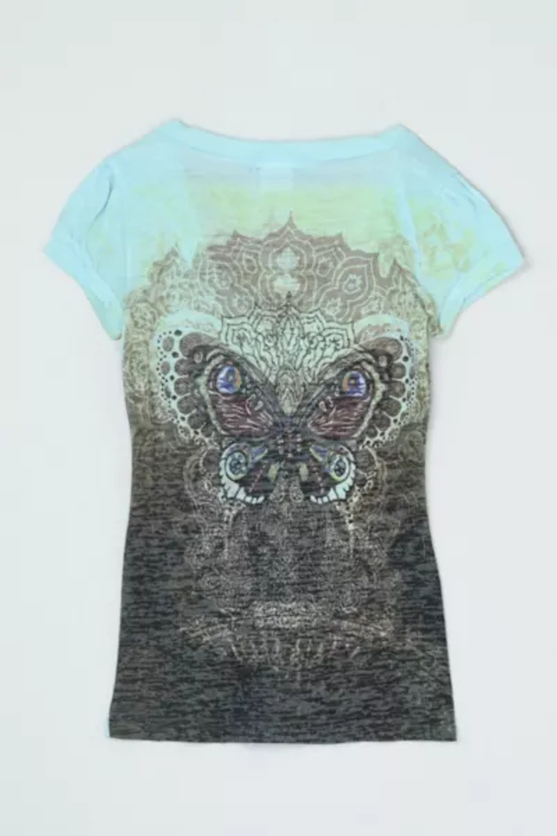 Vintage Y2k Butterfly Printed Top
