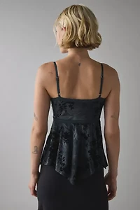 Kimchi Blue Celia Burnout Floral Lace Trim Babydoll Cami