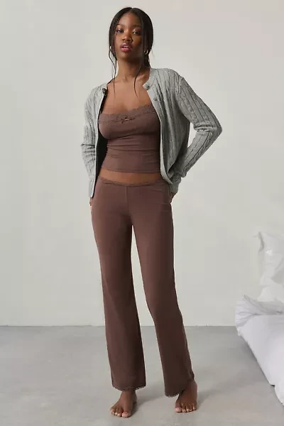 Out From Under Daphne Cotton Jersey Lace Trim Cami + Pant PJ Set