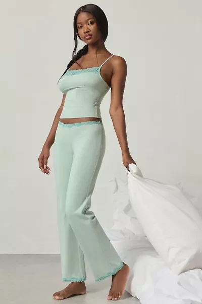 Out From Under Daphne Cotton Jersey Lace Trim Cami + Pant PJ Set