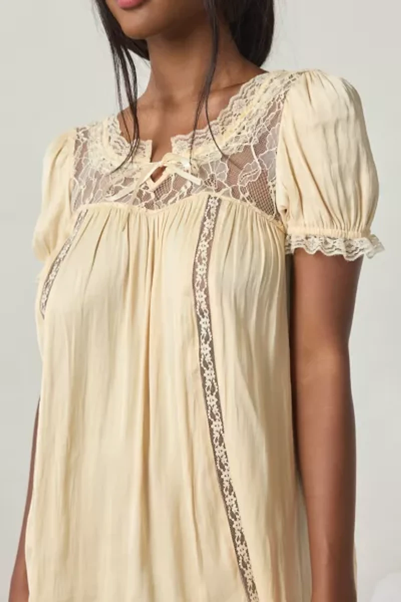 Out From Under Juniper Satin Lace Trim Sleep Dress