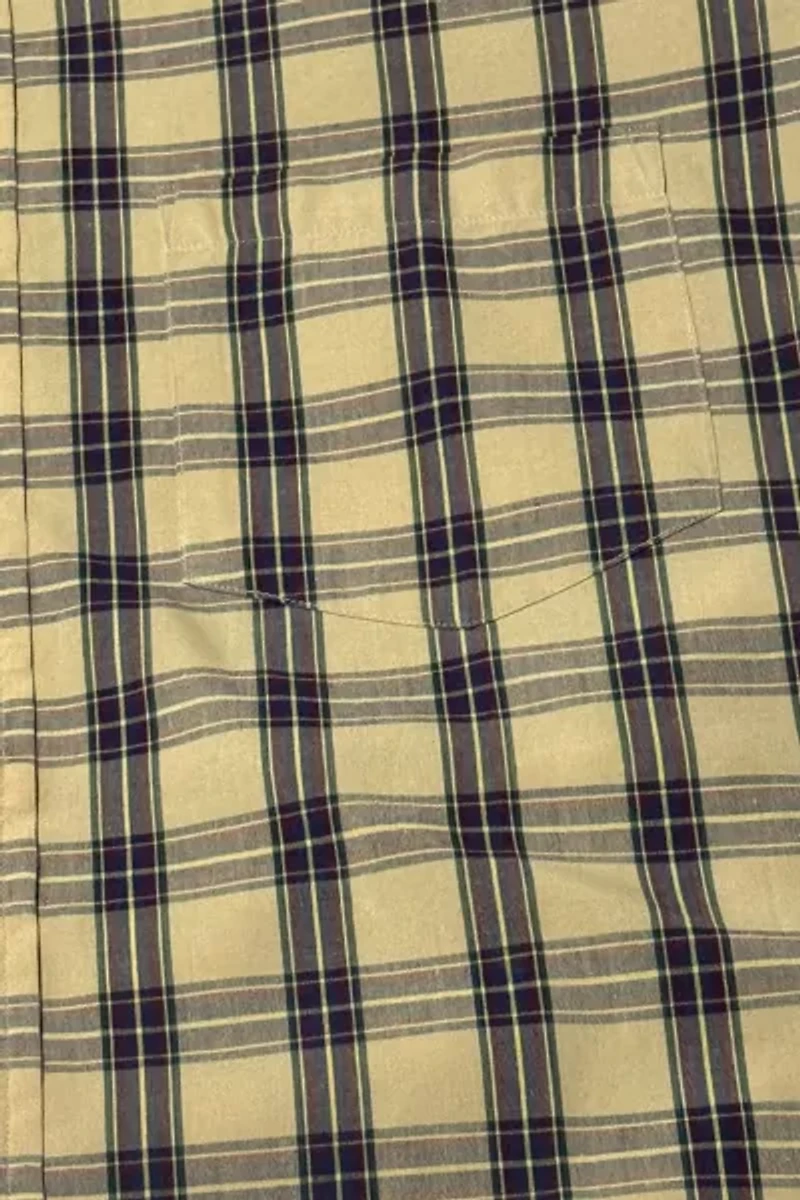 Vintage 1970's Eddie Bauer Combed Cotton Plaid Shirt