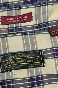 Vintage 1970's Eddie Bauer Combed Cotton Plaid Shirt