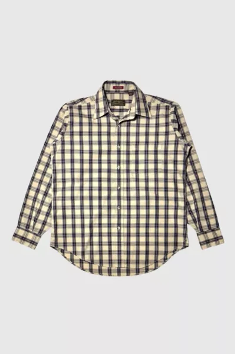 Vintage 1970's Eddie Bauer Combed Cotton Plaid Shirt
