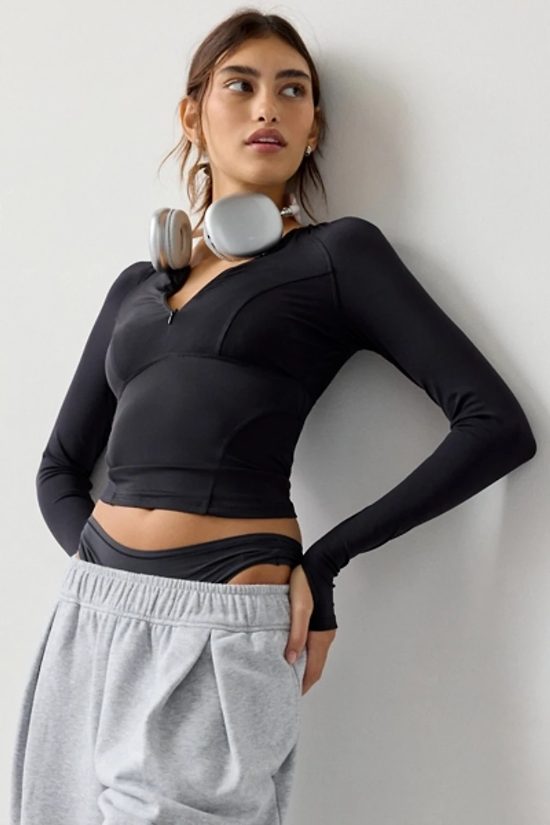 Out From Under FuseForm Seamed Quarter Zip Long Sleeve Top