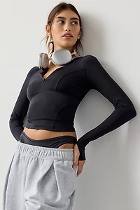 Out From Under FuseForm Seamed Quarter Zip Long Sleeve Top