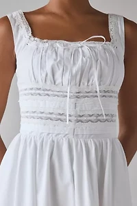 ASTR The Label Melanie Lace Trim Milkmaid Mini Dress