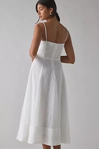 ASTR Celina Tonal Gingham Keyhole Cutout Midi Dress