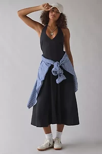 ASTR The Label Meana Basque Waist Plunging Halter Mini Dress
