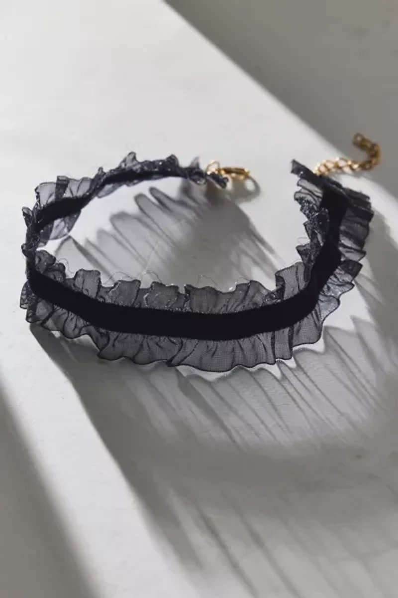 Chiffon Ruffle Choker Necklace