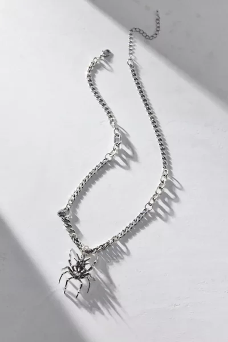 Spiked Spider Pendant Necklace
