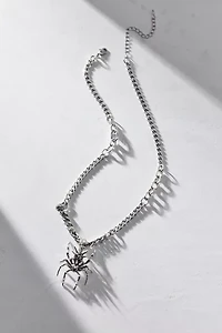Spiked Spider Pendant Necklace