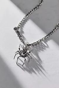 Spiked Spider Pendant Necklace