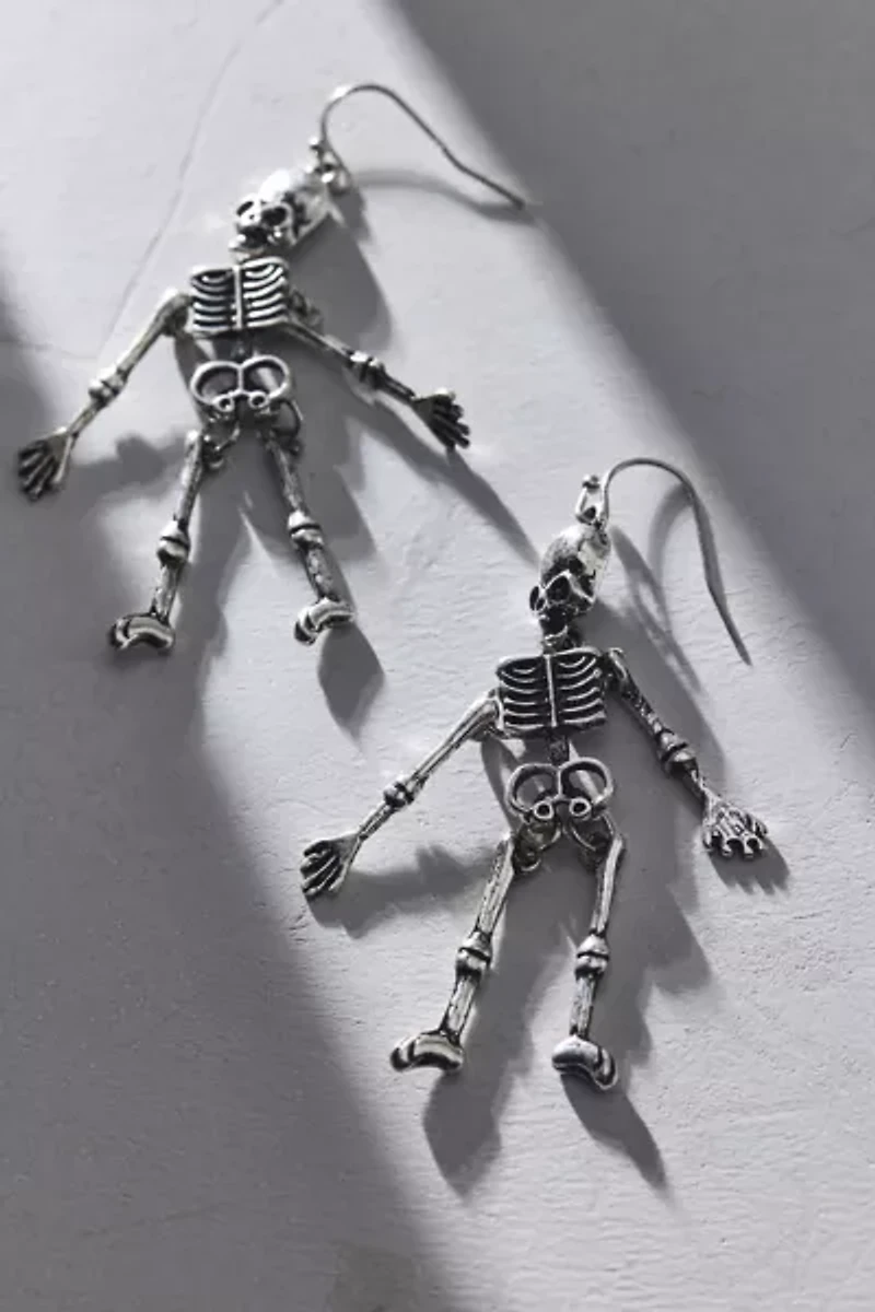 Dangling Metal Skeleton Earring