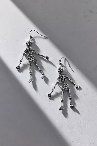 Dangling Metal Skeleton Earring