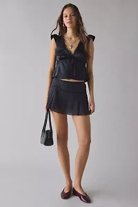 Kimchi Blue Lily Lace Trim Satin Milkmaid Top