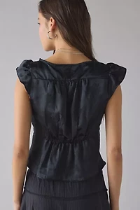 Kimchi Blue Lily Lace Trim Satin Milkmaid Top