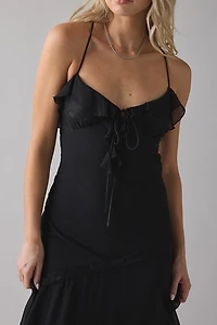 Kimchi Blue Lost Time Asymmetric Ruffle Slip Midi Dress