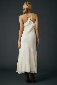 Kimchi Blue Lost Time Asymmetric Ruffle Slip Midi Dress