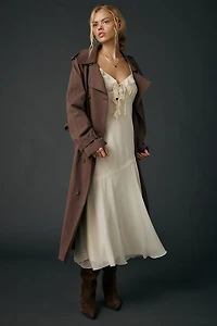 Kimchi Blue Lost Time Asymmetric Ruffle Slip Midi Dress