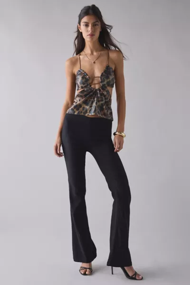 UO Make It Shimmer Plunging Cutout Sequin Tank Top