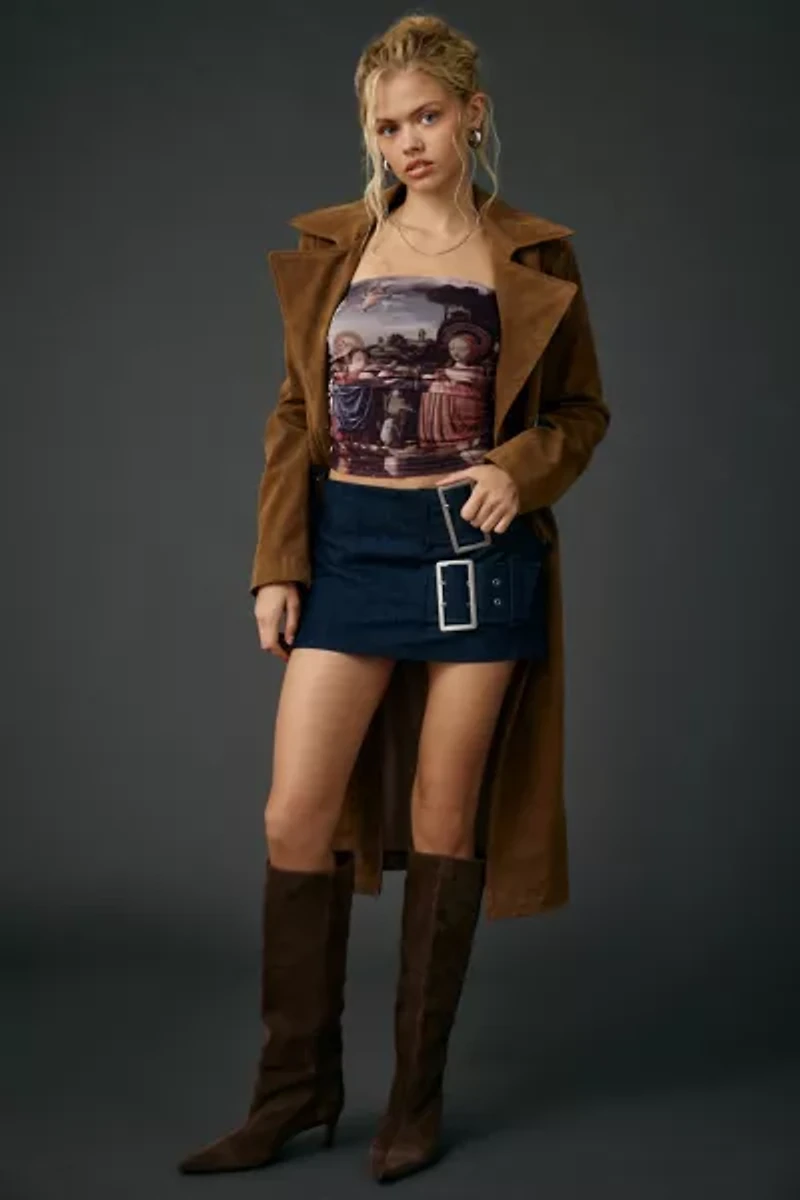 UO High Heavens Printed Mesh Cropped Tube Top