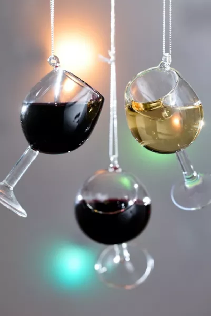 Wine Glass Ornament Set