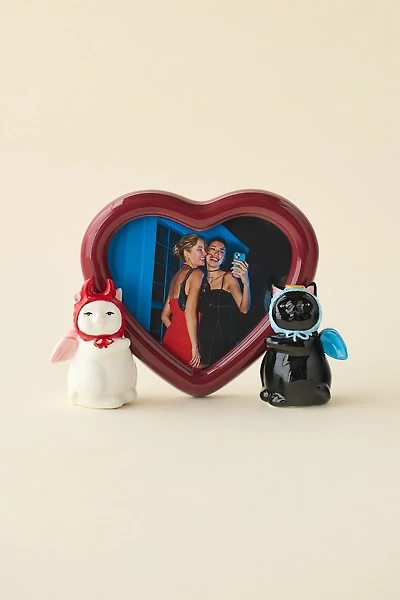 Good Kitty/Bad Kitty Heart Shaped 5" X 5" Picture Frame