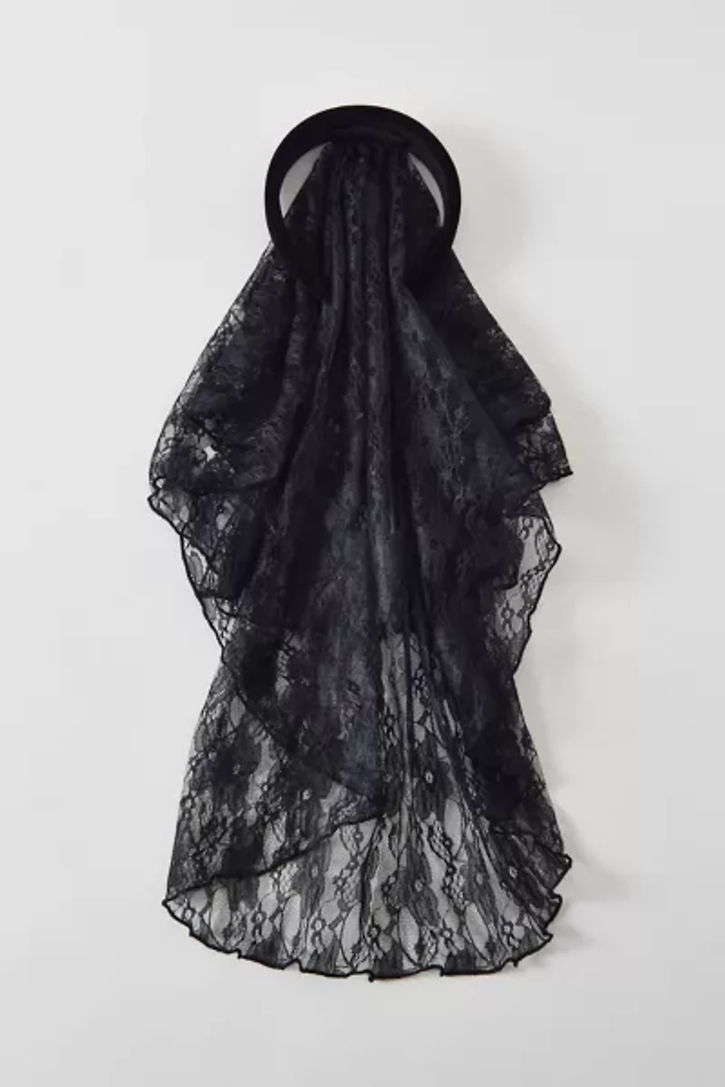 Sheer Lace Veil Headband