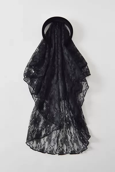 Sheer Lace Veil Headband