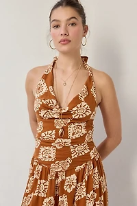 Out From Under Seaside Cotton Cowl Neck Halter Jumpsuit