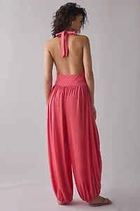 Out From Under Seaside Cotton Cowl Neck Halter Jumpsuit
