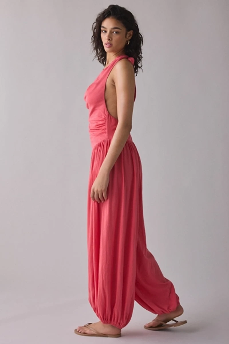 Out From Under Seaside Cotton Cowl Neck Halter Jumpsuit