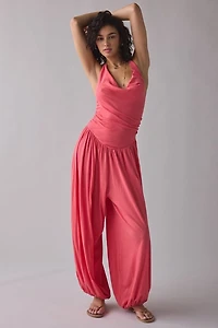 Out From Under Seaside Cotton Cowl Neck Halter Jumpsuit