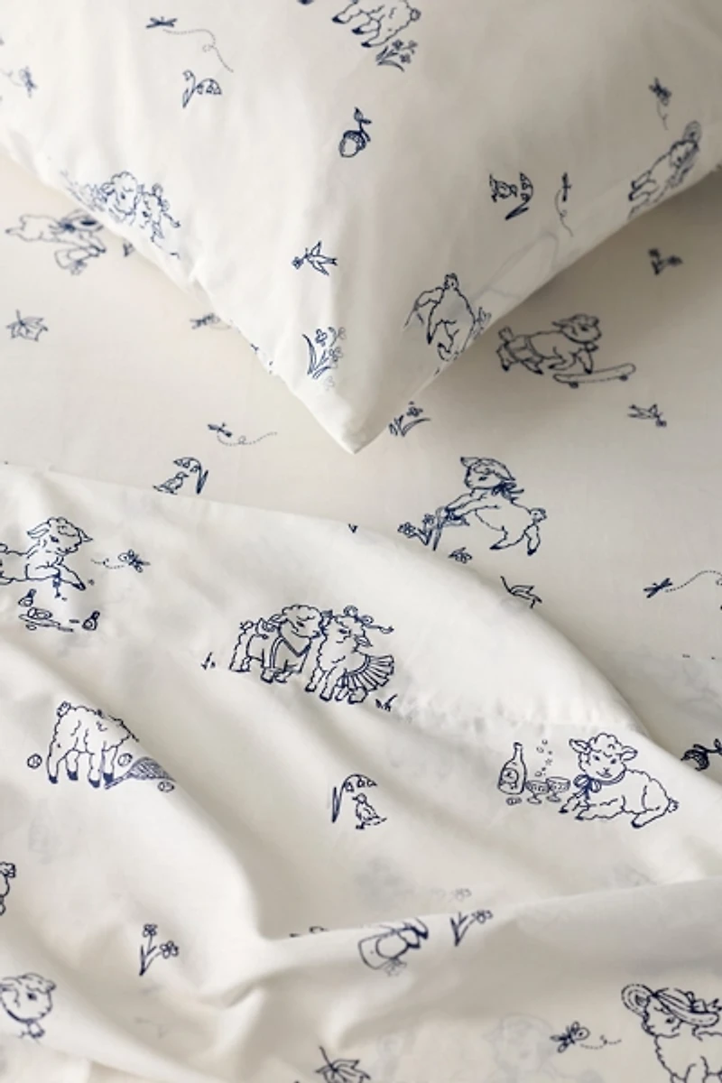 Little Lambs Patterned Sheet Set