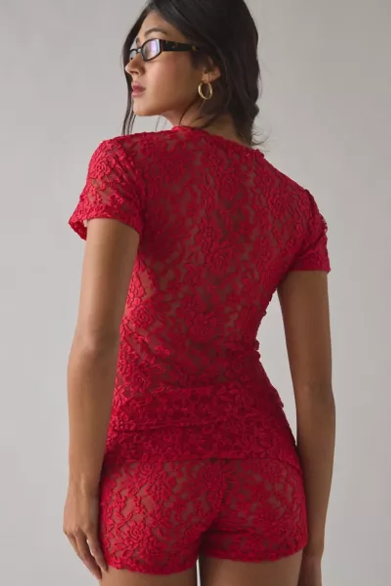 CAMPBELL&KRAMER X ReMADE By UO Thali Sheer Lace Top
