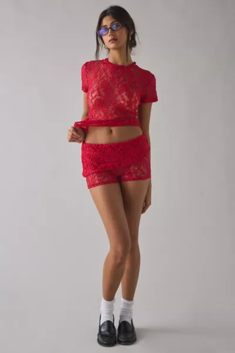 CAMPBELL&KRAMER X ReMADE By UO Thalia Sheer Lace Micro Short