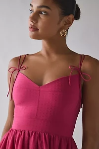 En Saison Bree Merlot Tie-Strap Midi Dress