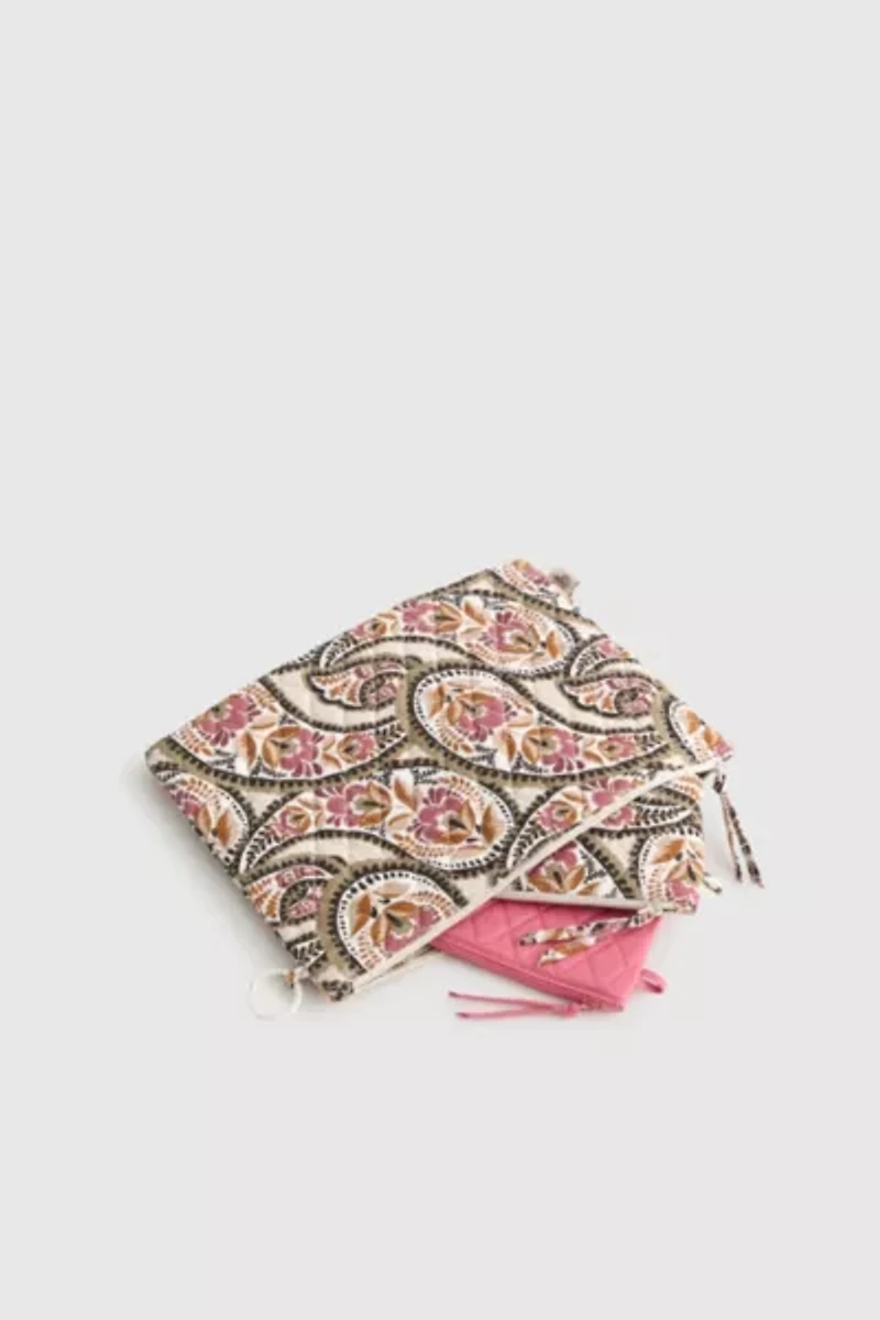 Vera Bradley Quilted Cotton Pouch Organizer Set