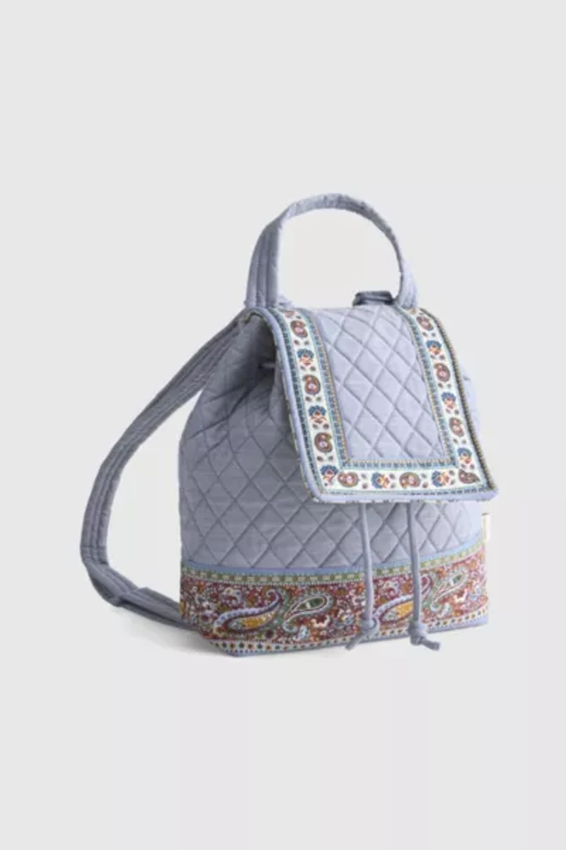 Vera Bradley Quilted Cotton Drawstring Backpack