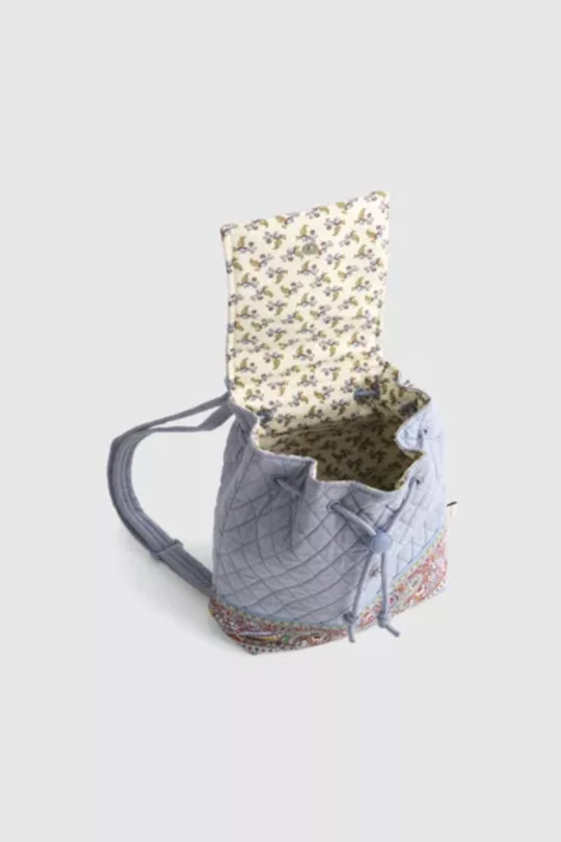 Vera Bradley Quilted Cotton Drawstring Backpack