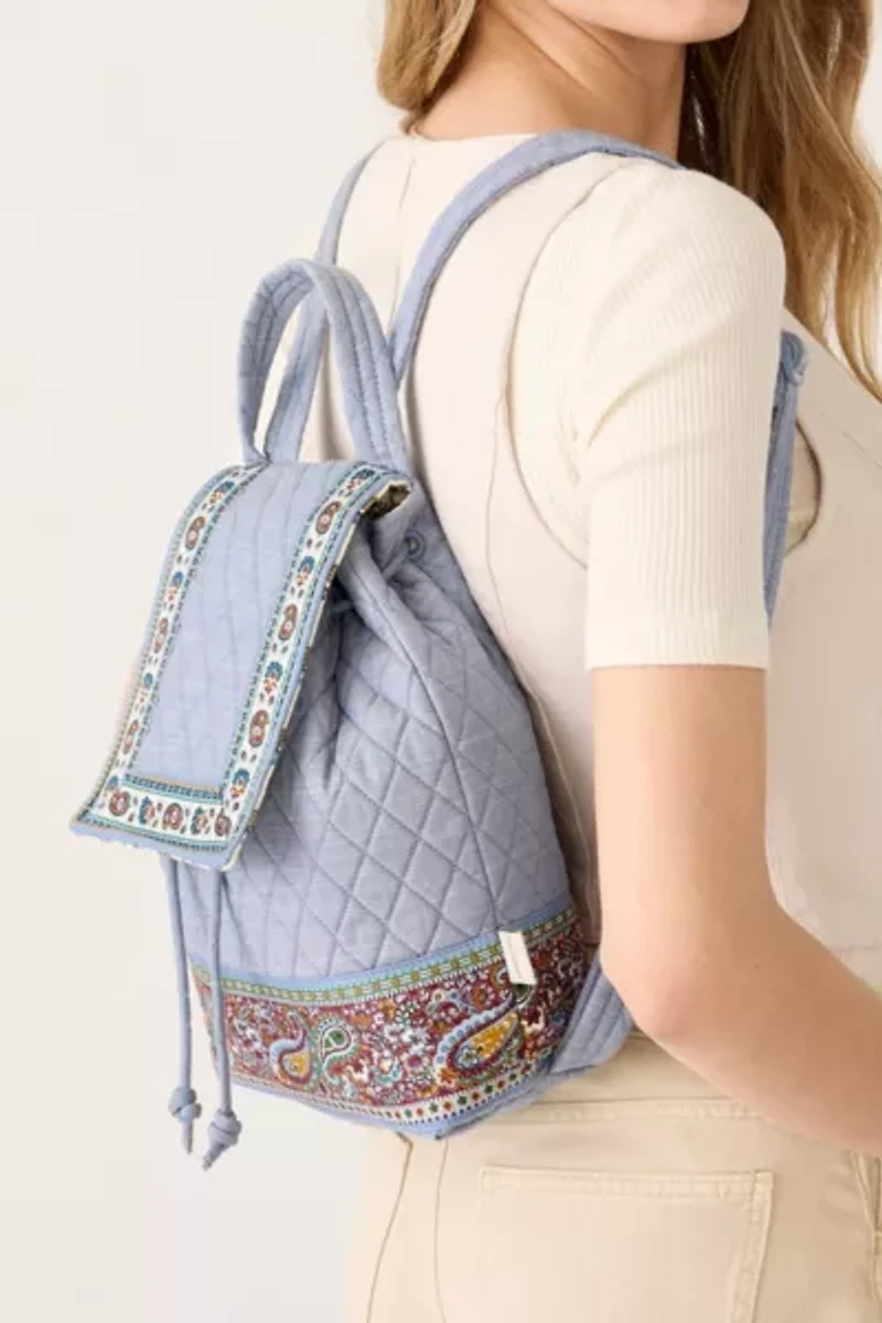 Vera Bradley Quilted Cotton Drawstring Backpack